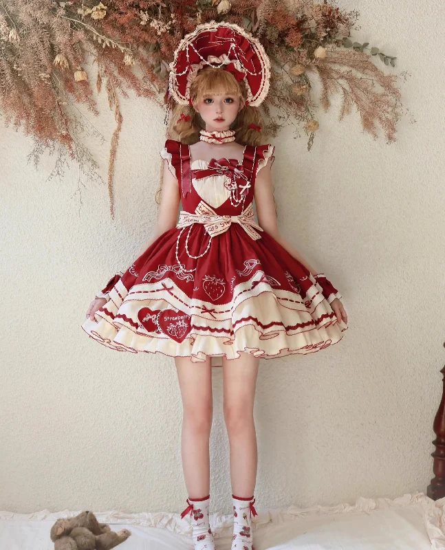 Special Offer lace dressWatermelon Sparkling Water~A Berry Gift Box~Sweet Red Lolita JSK Dress