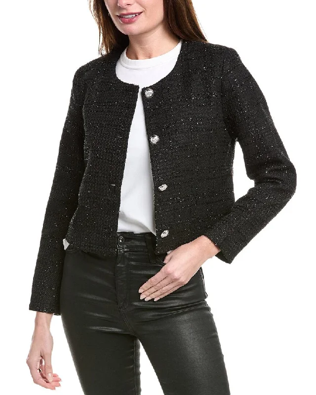 Special Savings slim fit coatPascale La Mode Tinsel Crop Jacket