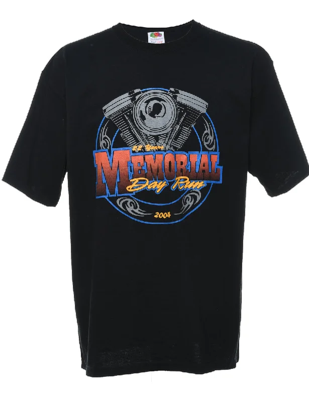 Today's Special premium coatMemorial Day Run Black Printed T-shirt - XL