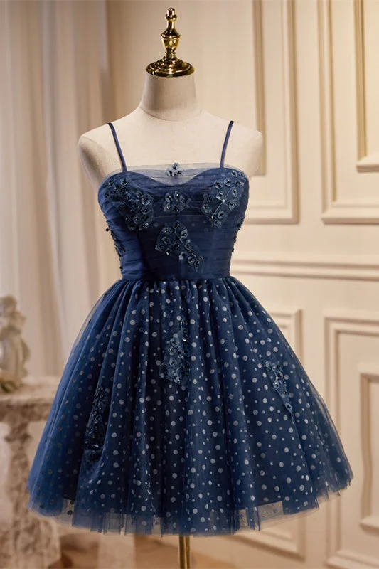Daily Deals flowy maxi dressNavy Blue Sweetheart Straps Appliques Dots Homecoming Dress Daily Deals flowy maxi dressNavy Blue Sweetheart Straps Appliques Dots Homecoming Dress
