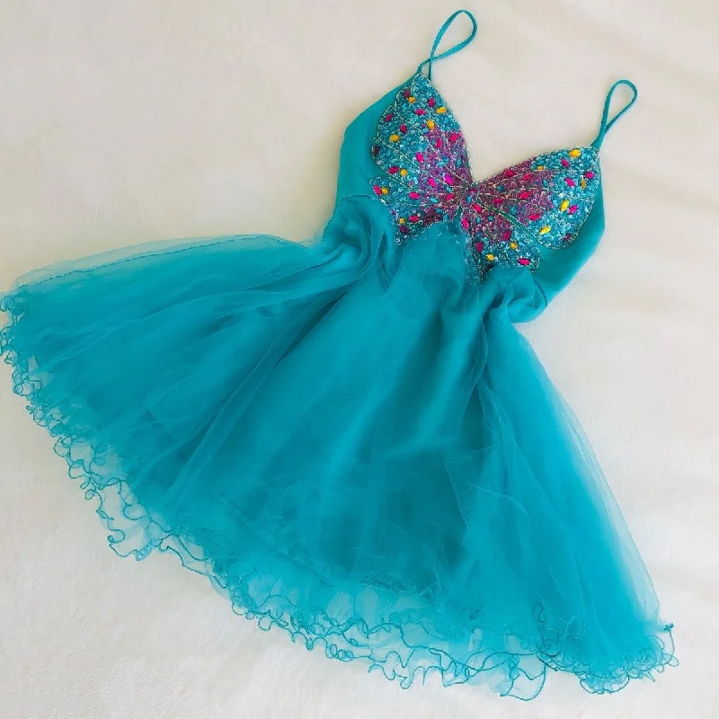 Price Drop Alert vintage dressDreamy A-line V Neck Tulle Homecoming Dress  Y2666