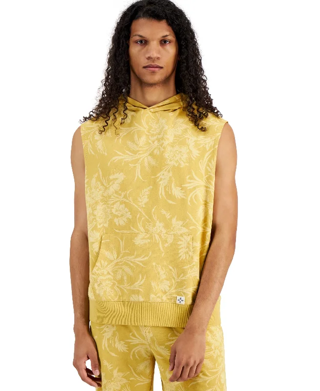 Can't Be Beat cozy gym sweatshirtMen's Regular-Fit Tropical Floral-Print Sleeveless Hoodie Can't Be Beat cozy gym sweatshirtMen's Regular-Fit Tropical Floral-Print Sleeveless Hoodie