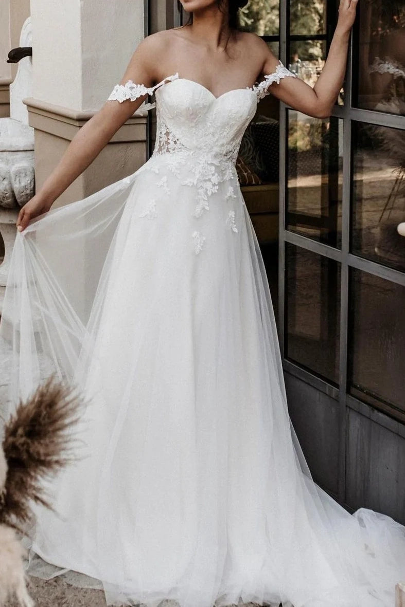 Must-Have Deals knit dressA-Line Sleeveless Empire Appliques Long Wedding Dress