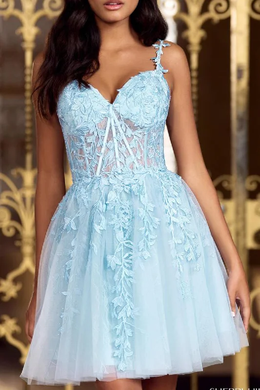 Price Blitz wrap-around dressA line V Neck Lace Appliques Short Homecoming Graduation Dress QH2337 Price Blitz wrap-around dressA line V Neck Lace Appliques Short Homecoming Graduation Dress QH2337