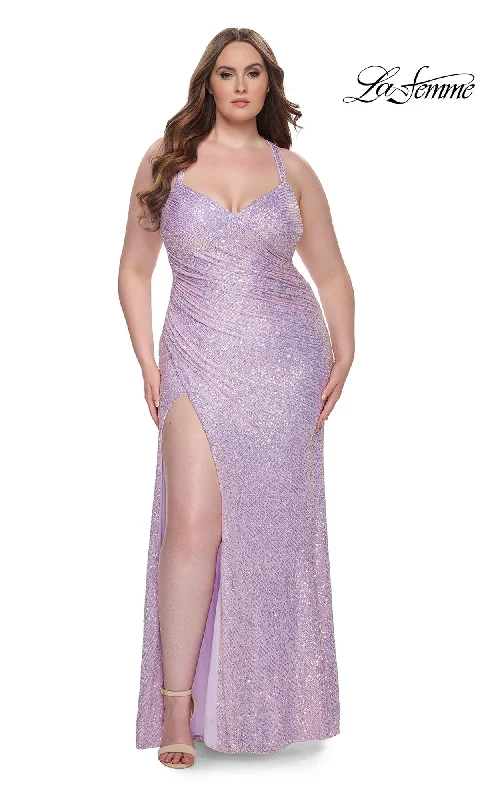 Inventory Reduction wool dressLa Femme 31162 Formal Plus-Size Prom Dress