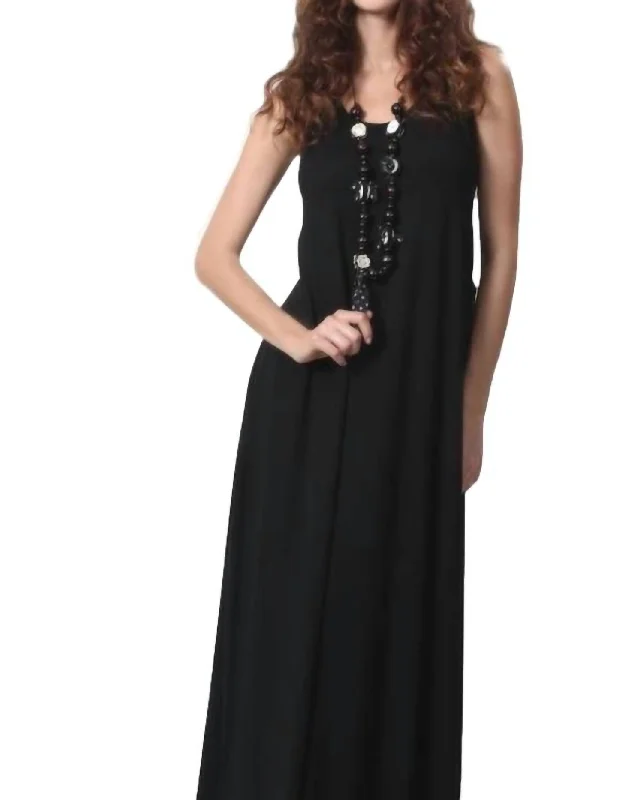 Crazy Deals casual summer dressBack Buckle Maxi Dress In Black Multi