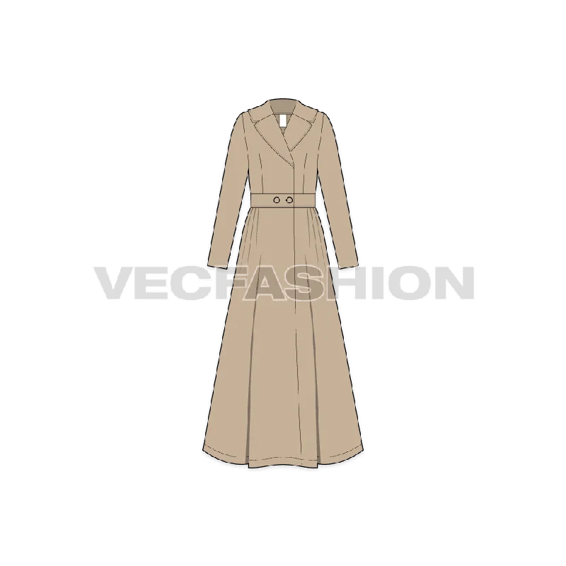 Price Drop fitted coatWomen's Long Coat with Big Collar