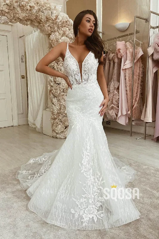 Buy Now wrap dressMermaid/Trumpet Wedding Dress Attractive V-neck Appliques Lace Wedding Gown QW2241