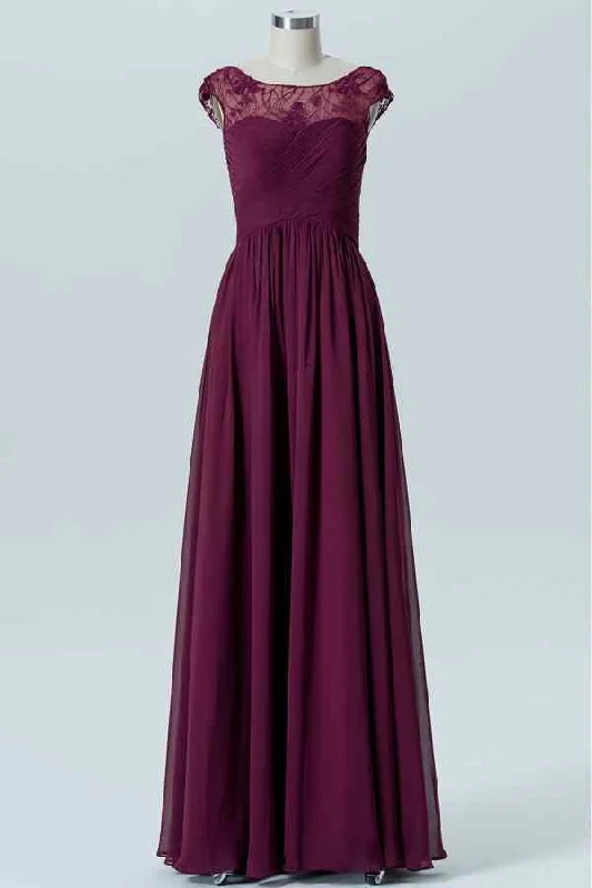 Today Only casual summer dressRaspberry A-line Lace Illusion Cap Sleeves Pleated Chiffon Long Bridesmaid Dress Today Only casual summer dressRaspberry A-line Lace Illusion Cap Sleeves Pleated Chiffon Long Bridesmaid Dress