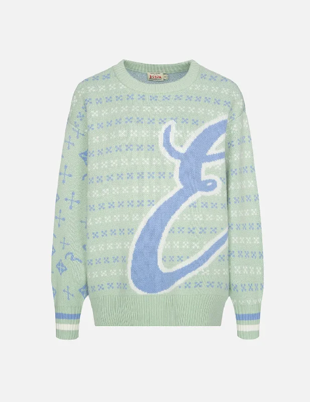 Hurry In soft athletic sweatshirtLogo Calligraphy Jacquard Knitted Sweater