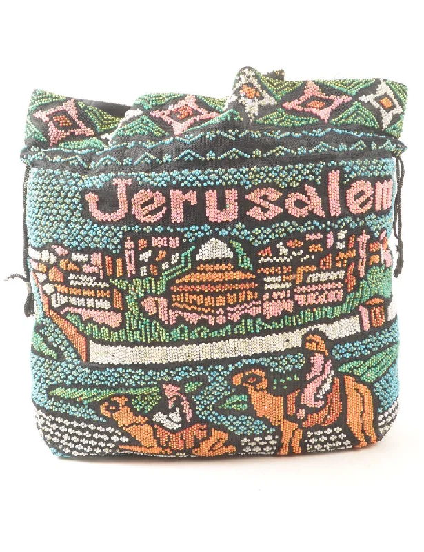 Anniversary Sale oversized trench coatJerusalem Beaded Tapestry Bag - M