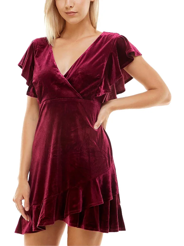 Special Price t-shirt dressWomens Formal Faux Suede Mini Dress