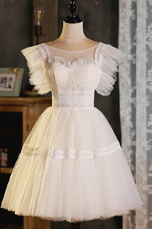 Great Deals flowy maxi dressChampagne Flutter Sleeves Lace Ruffles Homecoming Dress Great Deals flowy maxi dressChampagne Flutter Sleeves Lace Ruffles Homecoming Dress