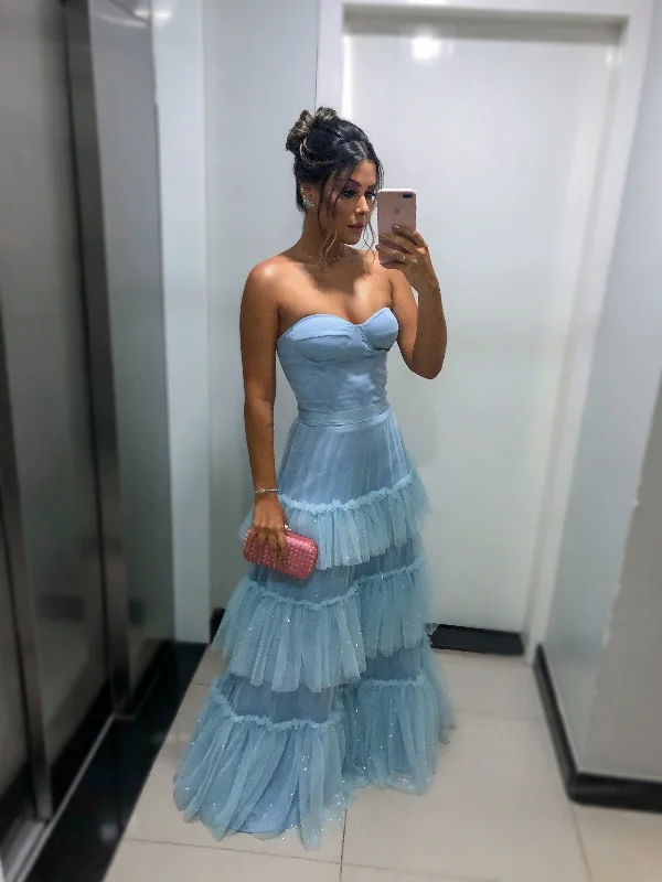 Instant Discount casual summer dressCharming Blue Sweetheart Neckline Tulle Layered Prom Dress Formal Gown Y2756 Instant Discount casual summer dressCharming Blue Sweetheart Neckline Tulle Layered Prom Dress Formal Gown Y2756