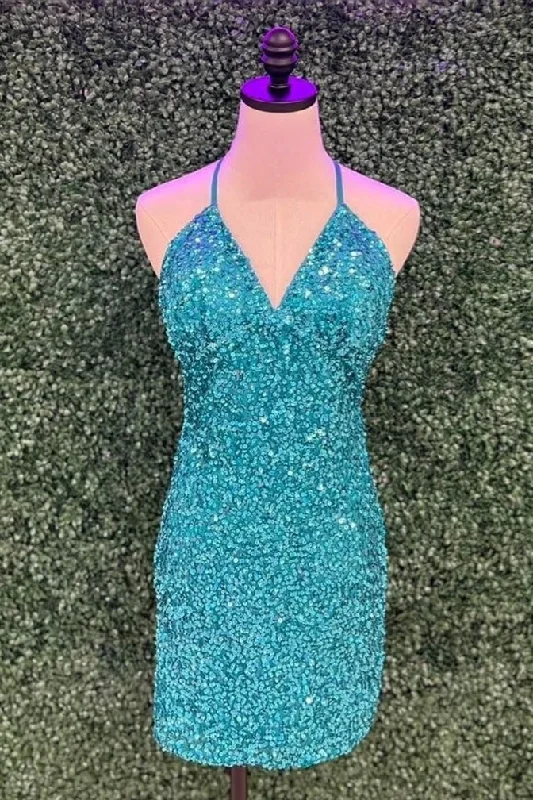 Limited Stock off-the-shoulder dressJade Straps Sheath Sequins Homecoming Dress