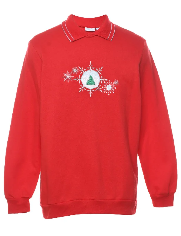 Year-End Sale relaxed winter jacketRed Christmas Sweatshirt - M