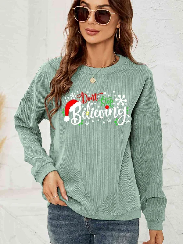 Extra Savings vibrant athletic hoodieDON'T STOP BELIEVING Graphic Sweatshirt