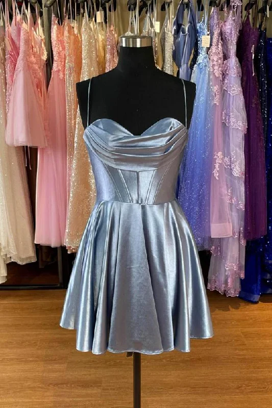 Crazy Savings floral wrap dressSweetheart A-line Spaghetti Straps Satin Mini Homecoming Dress Crazy Savings floral wrap dressSweetheart A-line Spaghetti Straps Satin Mini Homecoming Dress