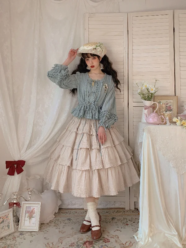 Unmissable Offer flowy evening dressBoguta~Heidi Cotton Lolita Tiered SK Skirt