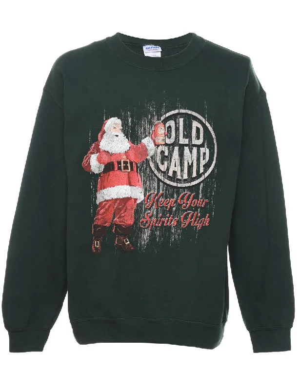 Weekend Deal retro coatSanta Claus Christmas Sweatshirt - M