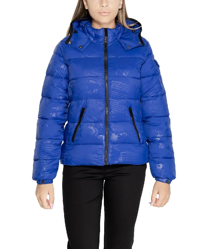 Deal Frenzy oversized coatDesigual  Womens Printed Puffer Jacket Blue