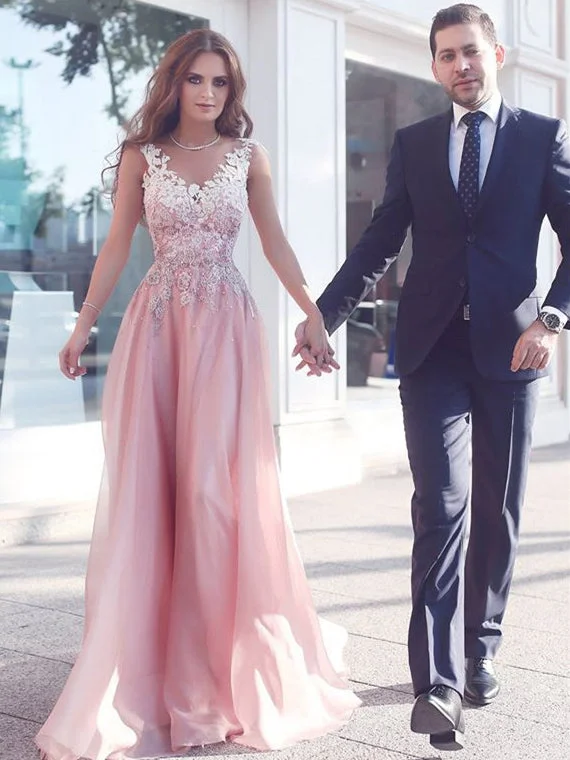 Weekend Flash Sale Beautiful Prom Dresses A-line Floor-length Organza Sexy Prom Dress/Evening Dress JKL434