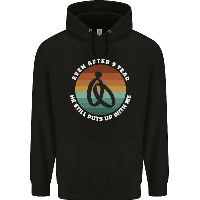 Super Bargain performance hooded sweatshirt9 Year Wedding Anniversary 9th Marriage Mens 80% Cotton Hoodie Super Bargain performance hooded sweatshirt9 Year Wedding Anniversary 9th Marriage Mens 80% Cotton Hoodie