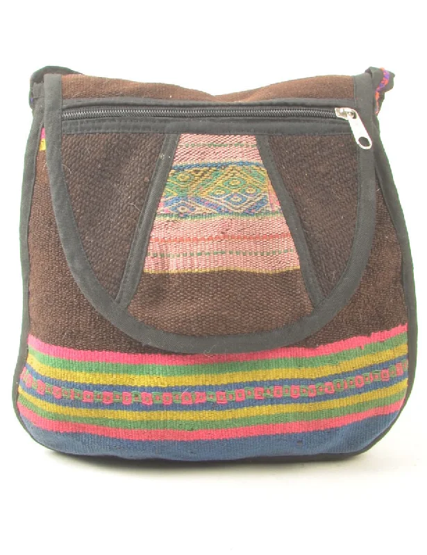 Limited Time Discount cold weather coatBrown Aztec Design Bag  - S
