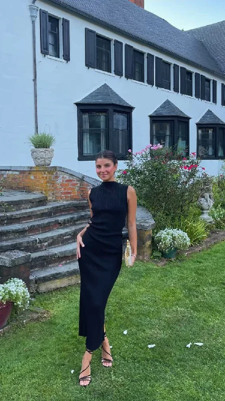 Super Sale elegant maxi dressElegant Sheath/Column Black Prom Dress,Wedding Guest Dress Y3032