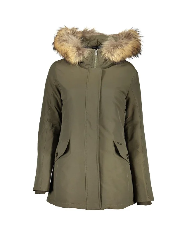 Final Clearance windproof jacketWoolrich Long-Sleeved Hooded Jacket with Removable Fur and Logo Final Clearance windproof jacketWoolrich Long-Sleeved Hooded Jacket with Removable Fur and Logo