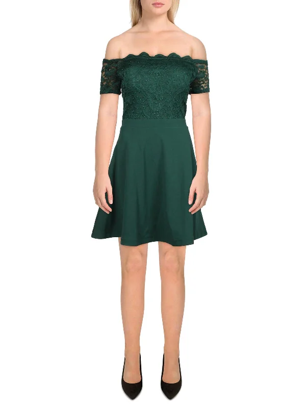 Don’t Miss Out long sleeve dressWomens Lace Mini Cocktail and Party Dress
