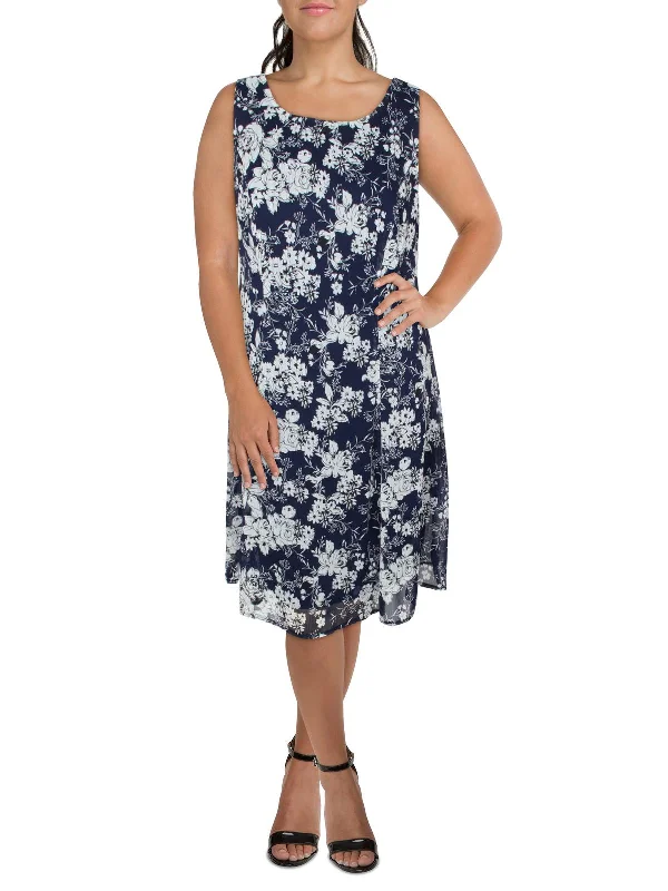 Act Now velvet dressPlus Womens Chiffon Printed Shift Dress