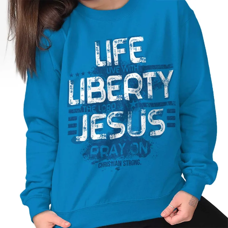 Clearance Event vibrant athletic hoodieLive Liberty Crewneck Sweatshirt