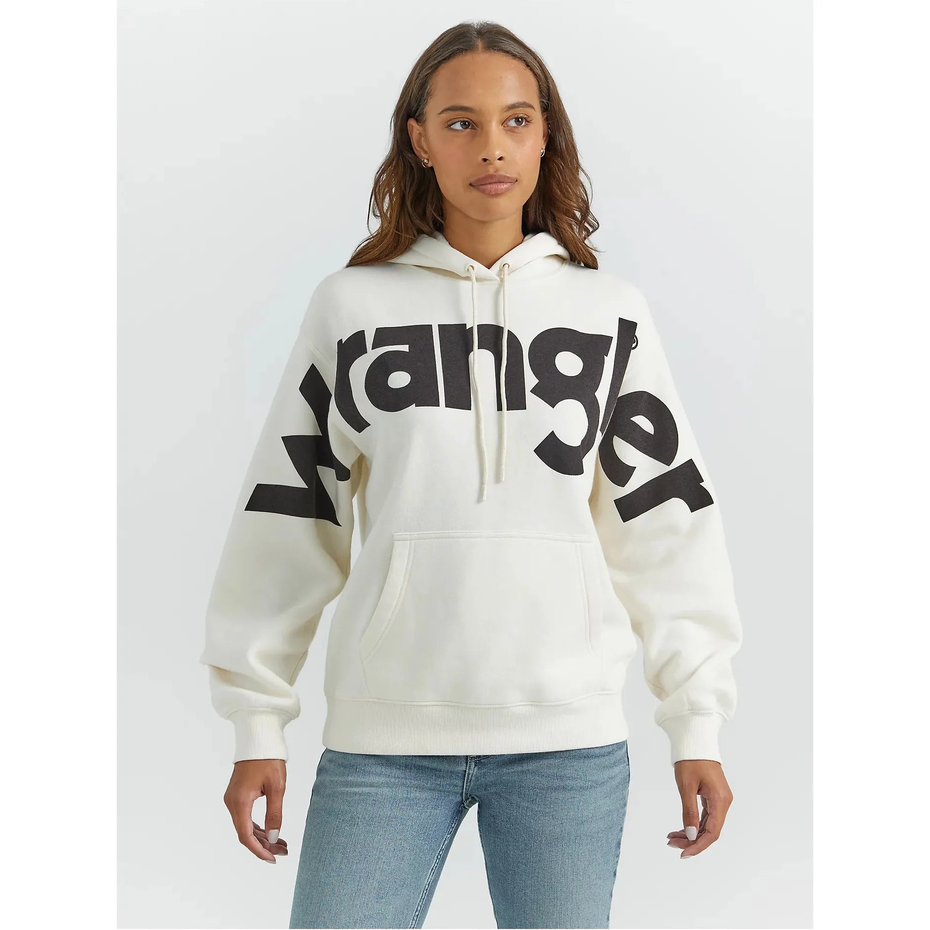 Limited Availability padded puffer coatWomen's Wrangler Bold Logo Hoodie in White