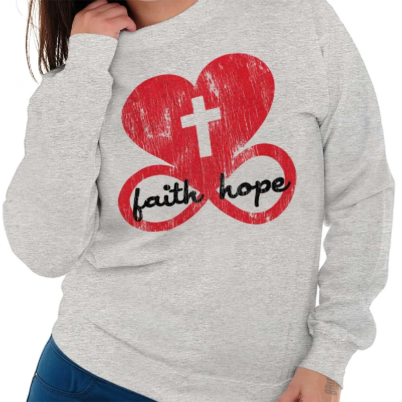 Price Smash fitness hoodie for trainingFaith Hope Crewneck Sweatshirt