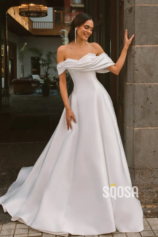 Savings Alert cocktail party dressA line Strapless Sleeveless Satin Elegant Wedding Dress QW2407