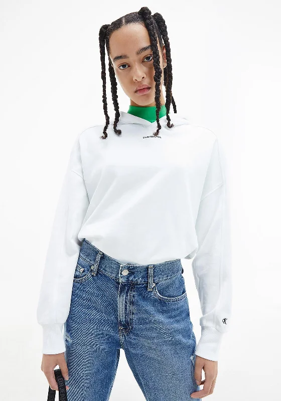 Shop and Save warm pullover hoodieCalvin Klein Jeans Micro Branding Hoodie, White