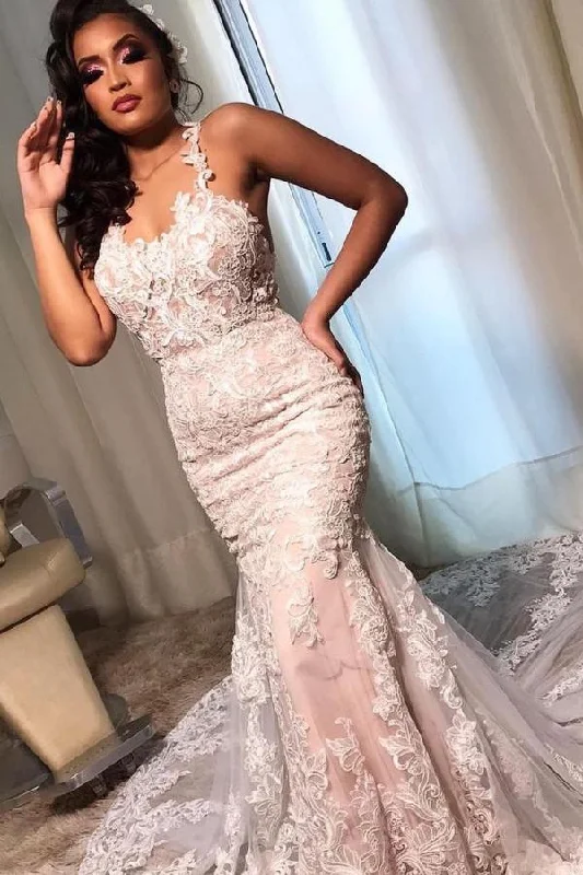 Special Savings Stunning Sleeveless Mermaid Lace Wedding Dress Online