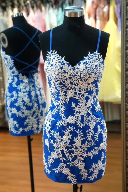 Steals and Deals chic wrap dressBlue Sweetheart Appliques Spaghetti Straps Homecoming Dress Steals and Deals chic wrap dressBlue Sweetheart Appliques Spaghetti Straps Homecoming Dress