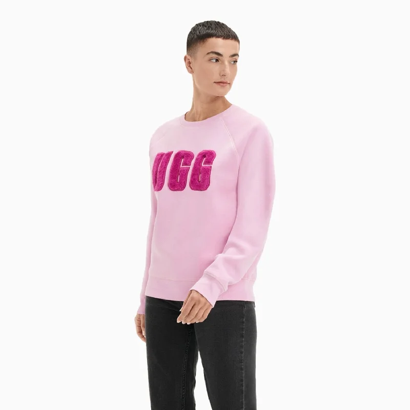 Act Fast retro sports hoodieWomen's Madeline Fuzzy Logo Crew Neck Sweatshirt