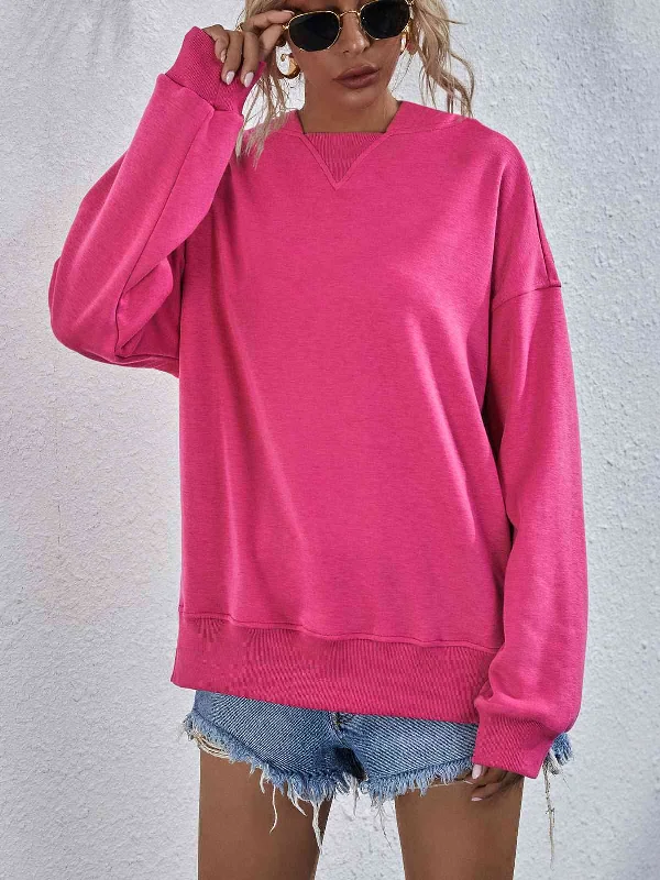 Act Fast oversized gym sweatshirtDropped Shoulder Slit Hoodie