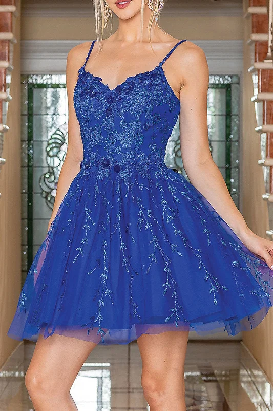 Bargain Prices sleek midi dressA line Spaghetti Straples Appliques Cute Homecoming Dress QH2404