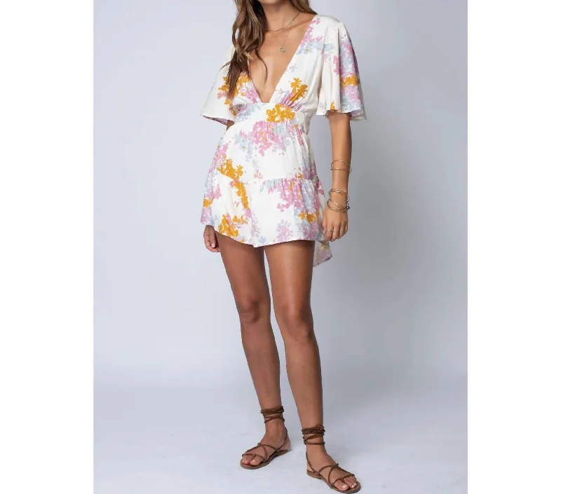 Massive Deals off-shoulder dressThe Britton Mini Dress In Wisteria