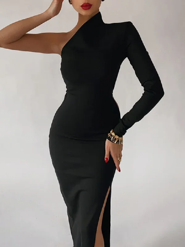 Exclusive Deal windproof jacketLong Elegant Dresses for Women Summer One Shoulder Maxi Dress Bodycon Sexy Black Slit Fomal Wedding Evening Party Dress 2022 Exclusive Deal windproof jacketLong Elegant Dresses for Women Summer One Shoulder Maxi Dress Bodycon Sexy Black Slit Fomal Wedding Evening Party Dress 2022