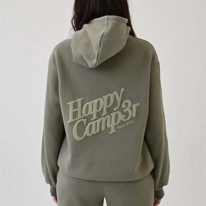 Early Access stylish hoodie for womenloose fit athletic hoodieDusty Olive Puff Hoodie