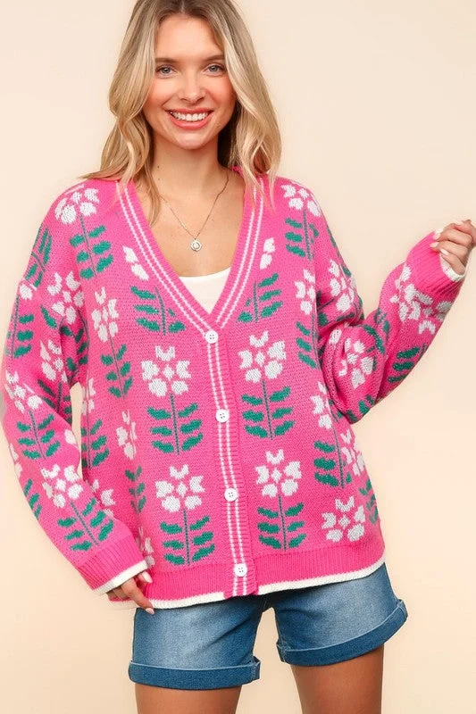 Flash Sale oversized gym sweatshirtHaptics Full Size Floral Jacquard V-Neck Button Up Cardigan Flash Sale oversized gym sweatshirtHaptics Full Size Floral Jacquard V-Neck Button Up Cardigan