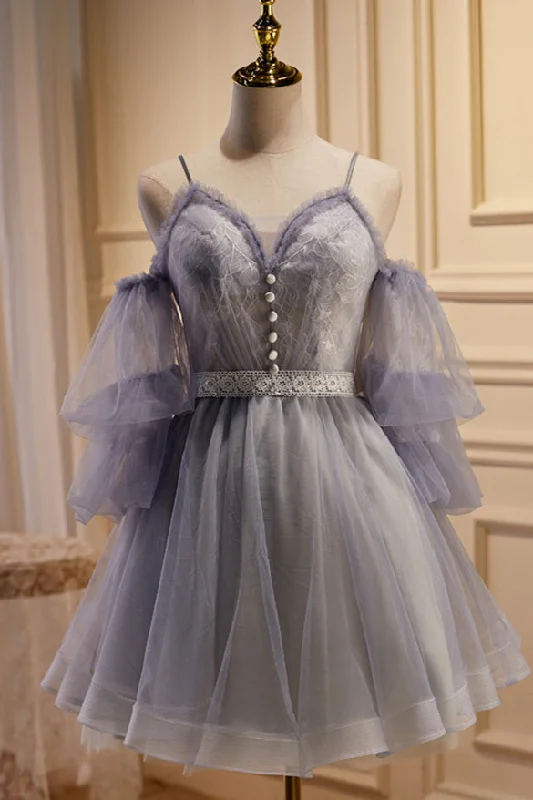 Hurry In summer floral dressLavender Layer Off-the-Shoulder Lace Ruffles Homecoming Dress Hurry In summer floral dressLavender Layer Off-the-Shoulder Lace Ruffles Homecoming Dress
