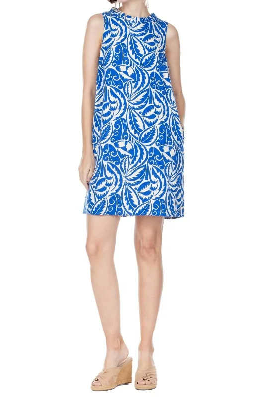 Buy Now flowy maxi dressRuffles Square Back Dress In Royal Print