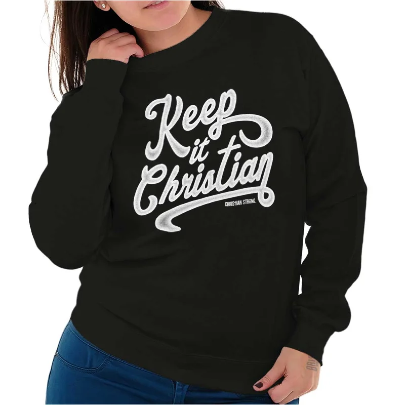 Deal of the Week slim fit workout hoodieKeeping It Christian Crewneck Sweatshirt