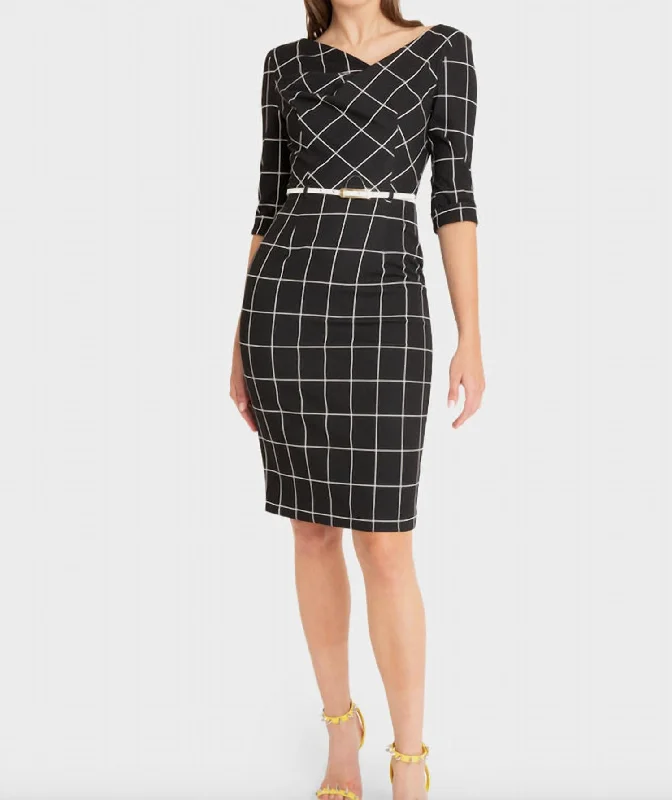 Shop and Save ruffle dressJackie O Dress in Black/Ivory